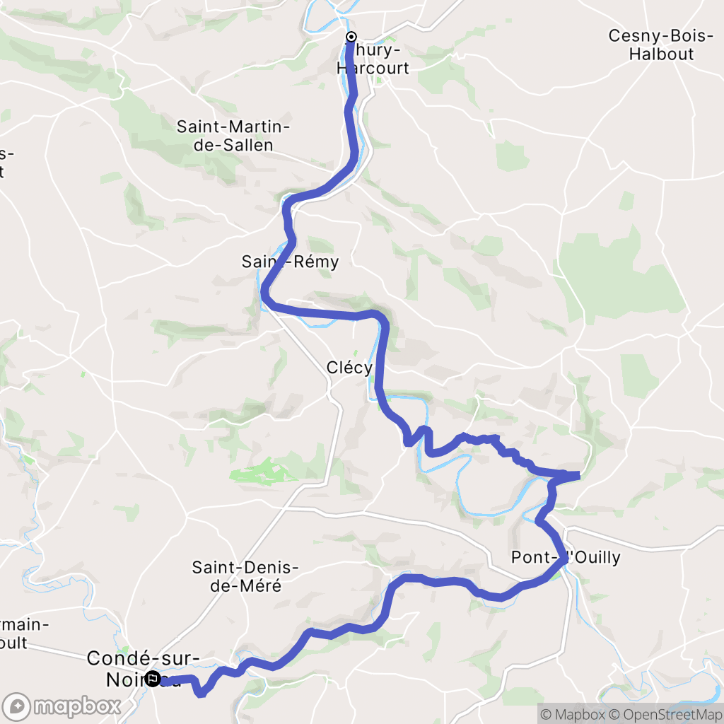 Le Hom : carte du parcours de randonnée - France