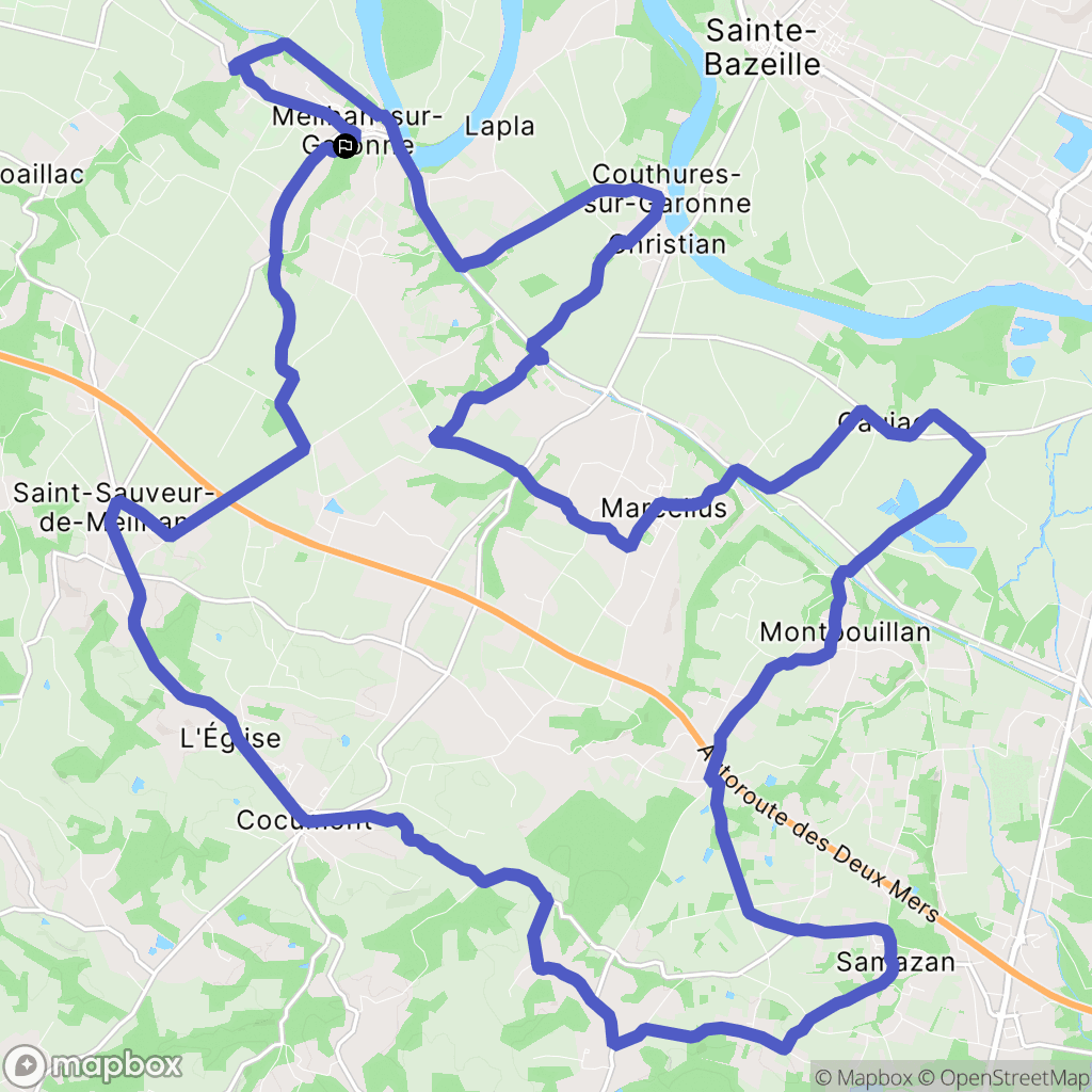 Meilhan-sur-Garonne : carte du parcours de randonnée - France