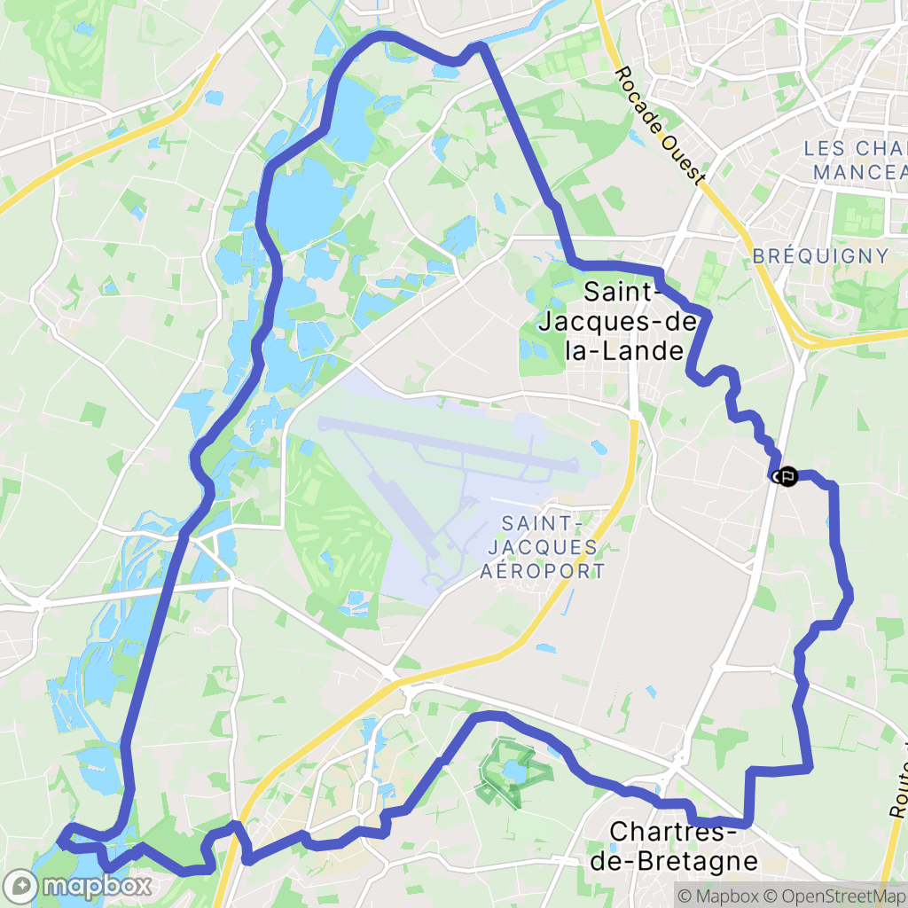 Saint-Jacques-de-la-Lande : carte du parcours de randonnée - France