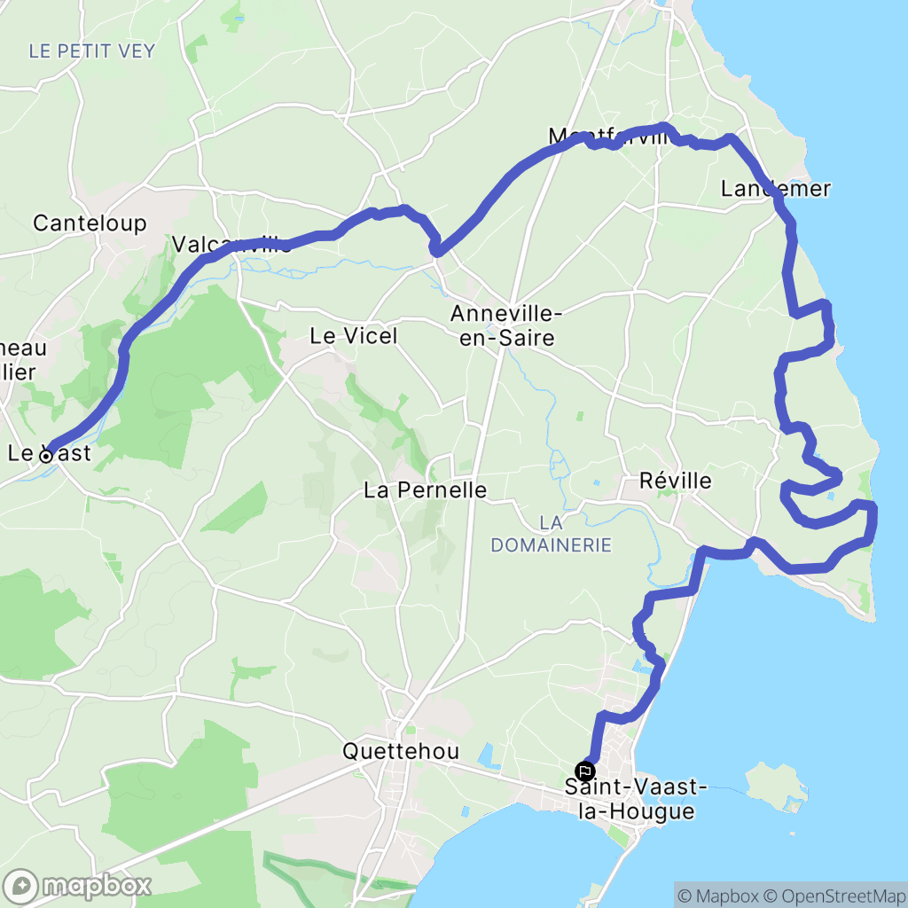 Le Vast : carte du parcours de randonnée - France