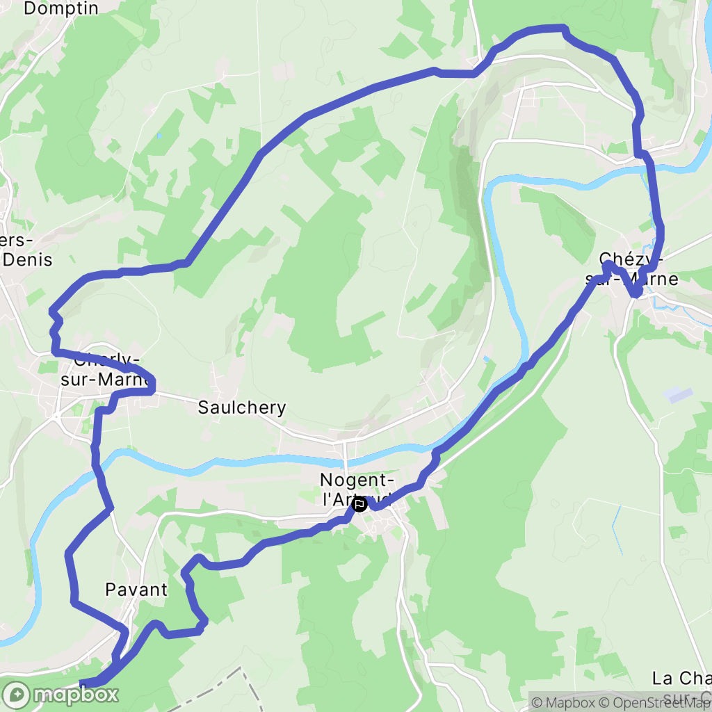 Nogent-l'Artaud : carte du parcours de randonnée - France