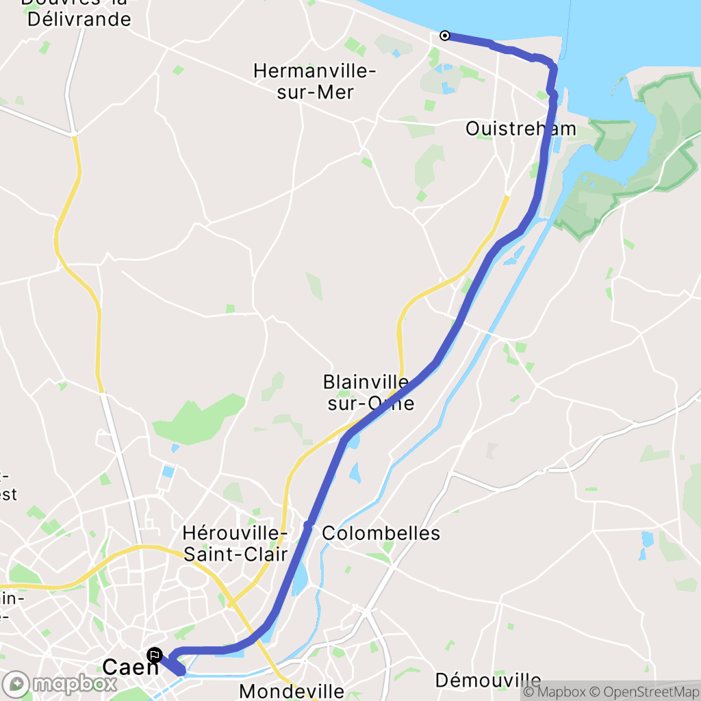 Ouistreham : carte du parcours de randonnée - France