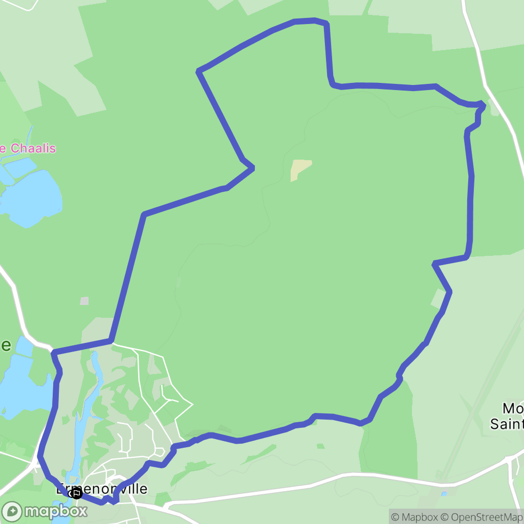 Ermenonville : carte du parcours de randonnée - France