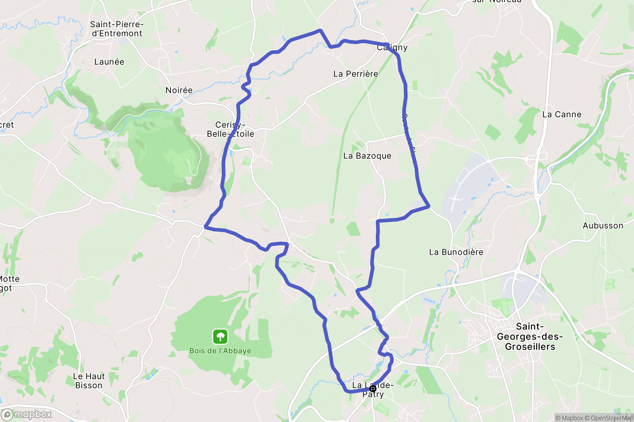 La Lande-Patry : carte du parcours de randonnée - France