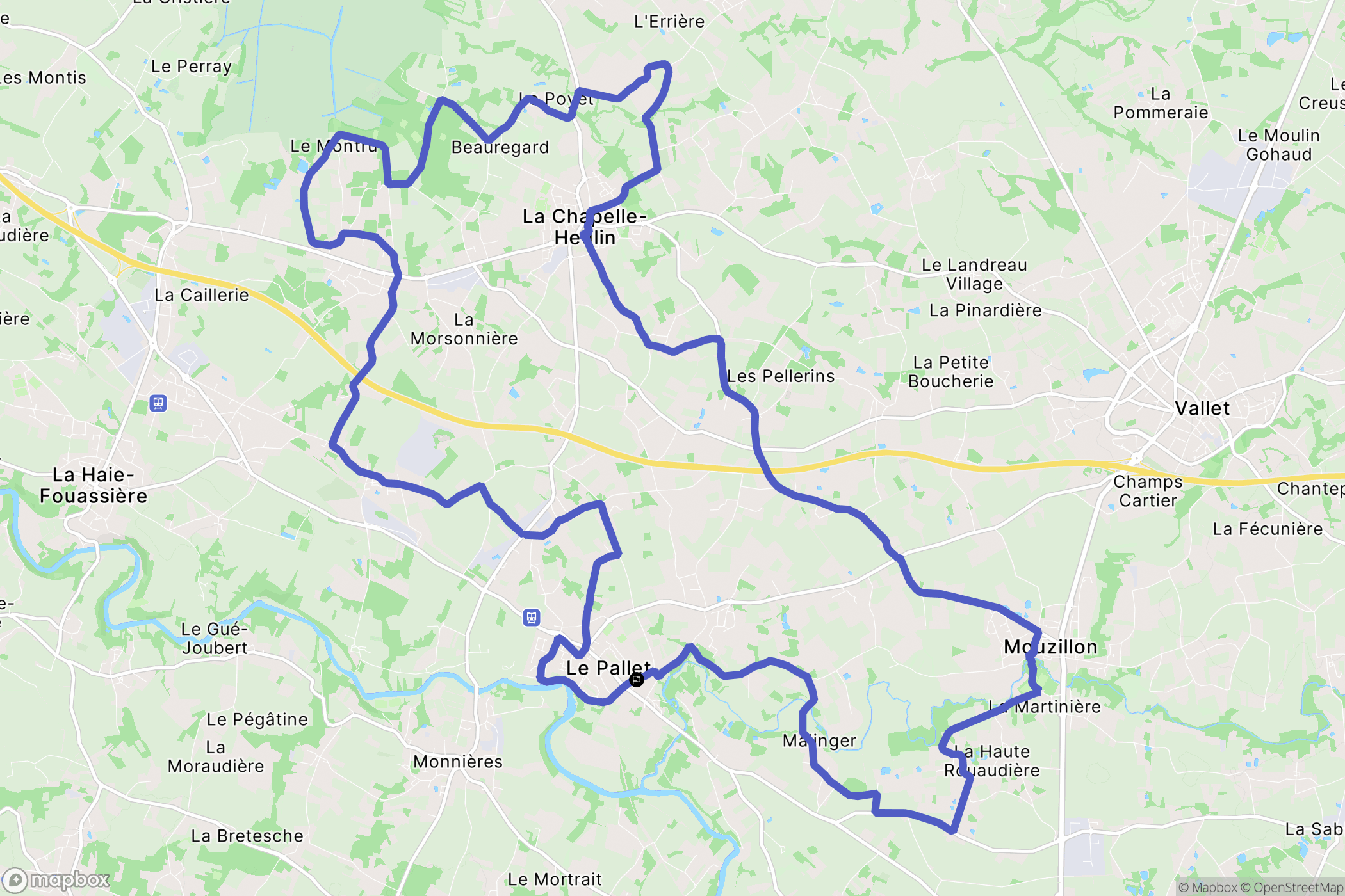 Le Pallet : carte du parcours de randonnée - France
