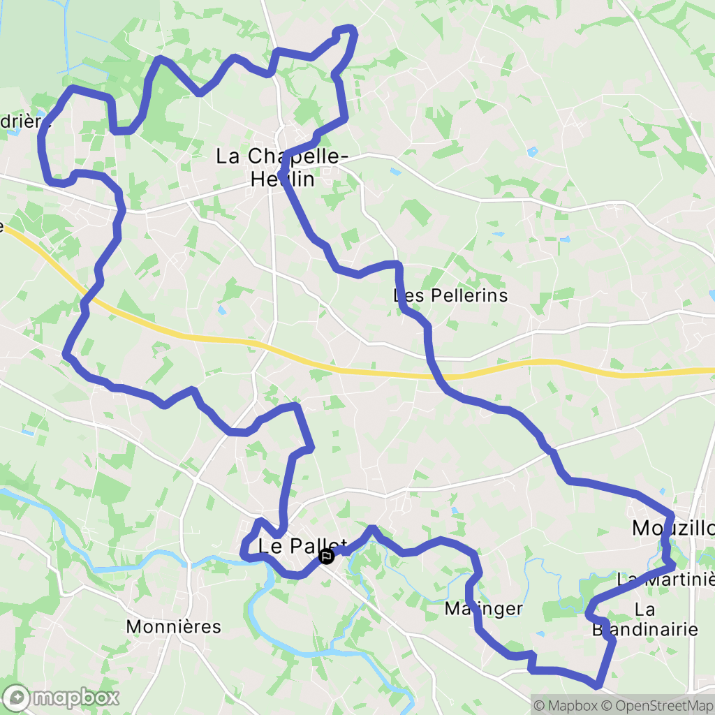 Le Pallet : carte du parcours de randonnée - France