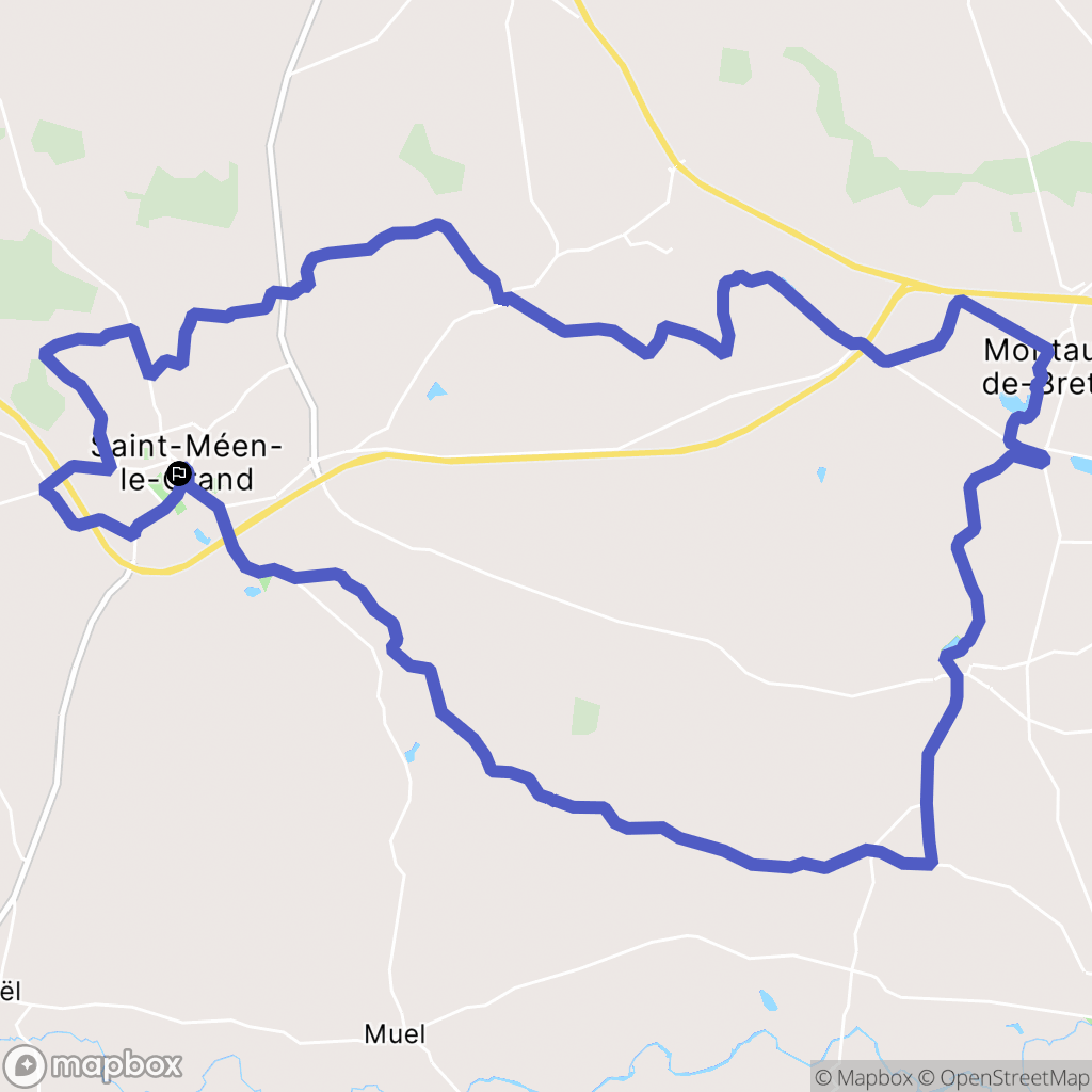 Saint-Méen-le-Grand : carte du parcours de randonnée - France
