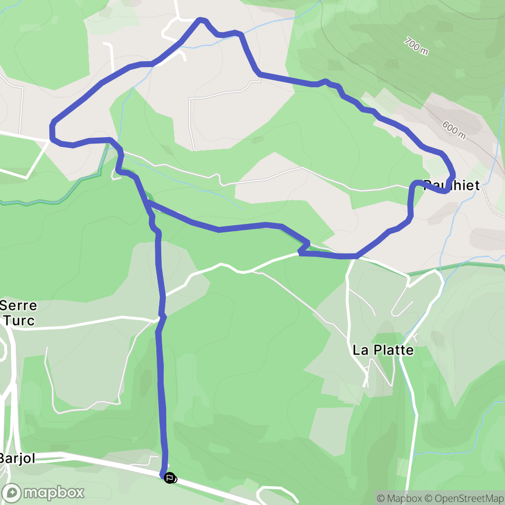 Montjoux : carte du parcours de randonnée - France