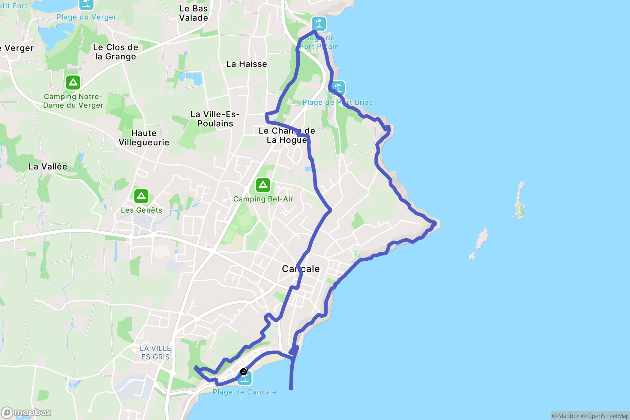 Cancale : carte du parcours de randonnée - France