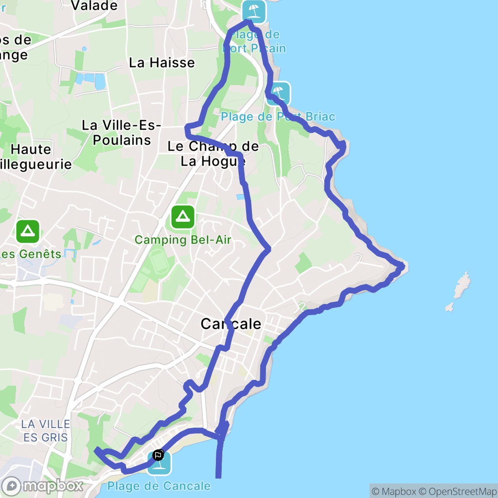 Cancale : carte du parcours de randonnée - France