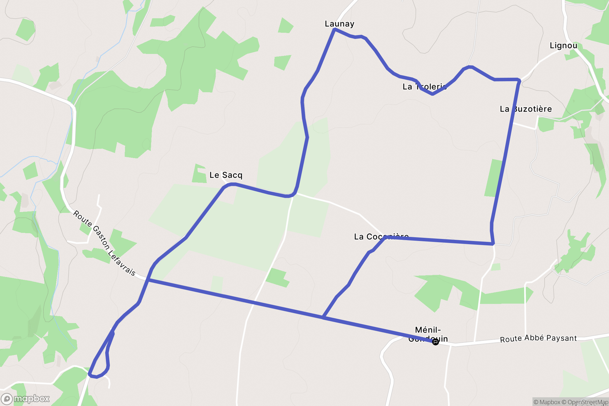 Ménil-Gondouin : carte du parcours de randonnée - France