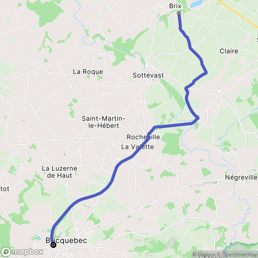 Brix : carte du parcours de randonnée - France