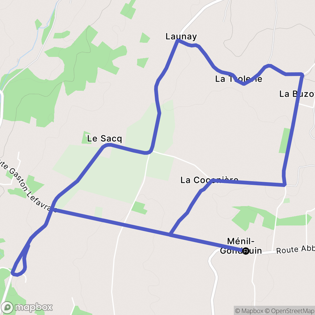 Ménil-Gondouin : carte du parcours de randonnée - France