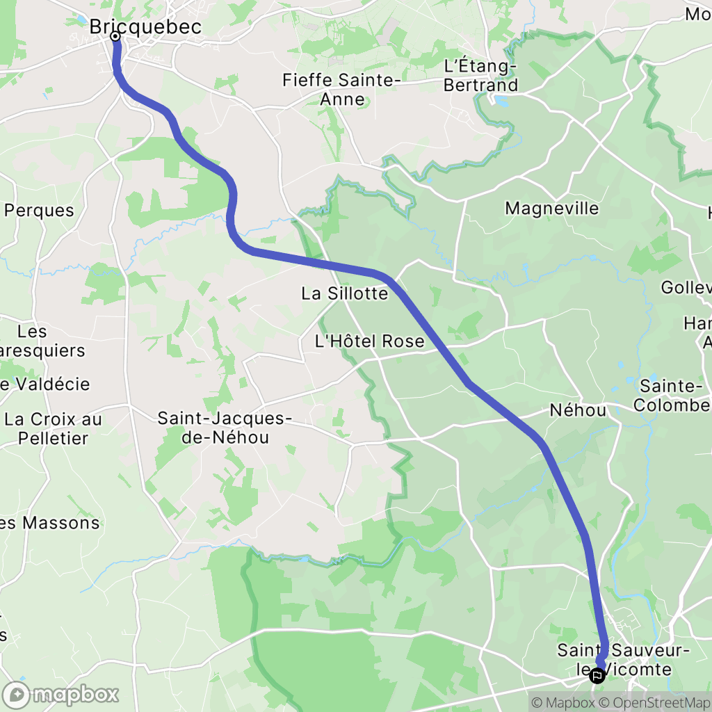 Bricquebec : carte du parcours de randonnée - France