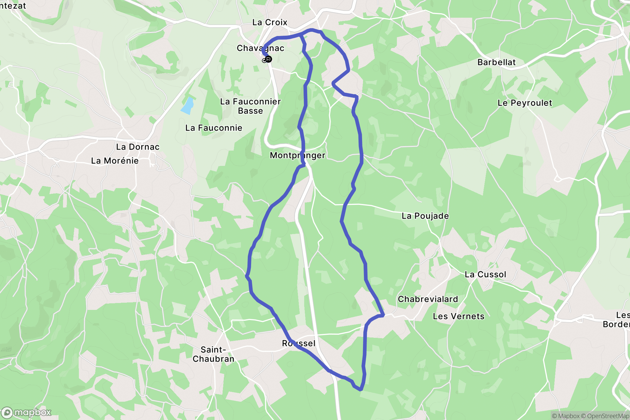 Les Coteaux Périgourdins : carte du parcours de randonnée - France
