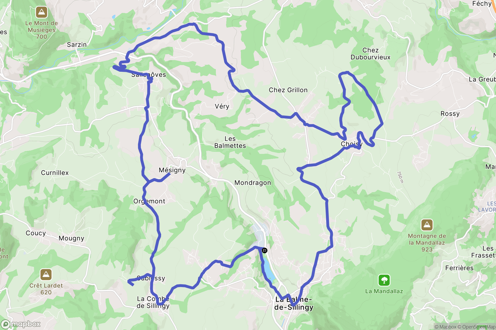La Balme-de-Sillingy : carte du parcours de randonnée - France
