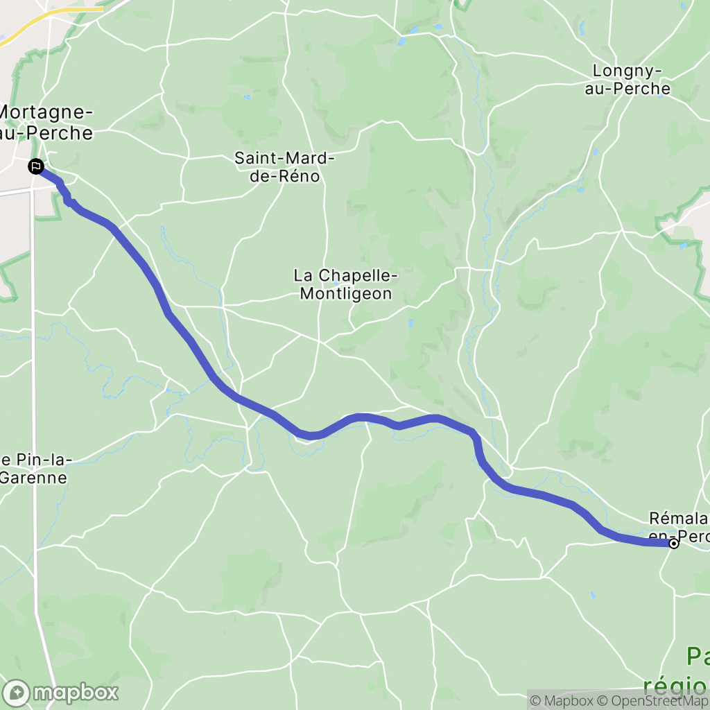 Rémalard : carte du parcours de randonnée - France