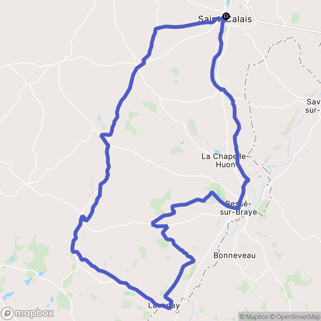 Saint-Calais : carte du parcours de randonnée - France