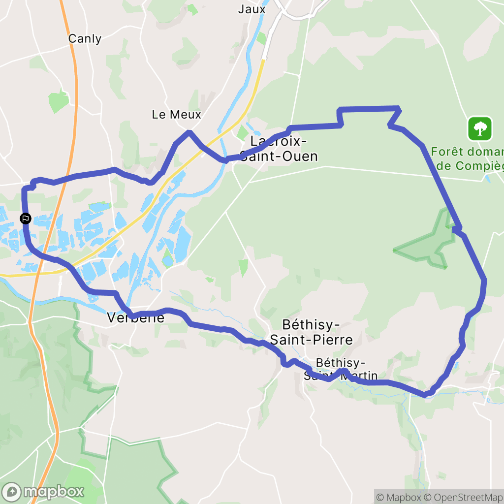 Chevrières : carte du parcours de randonnée - France