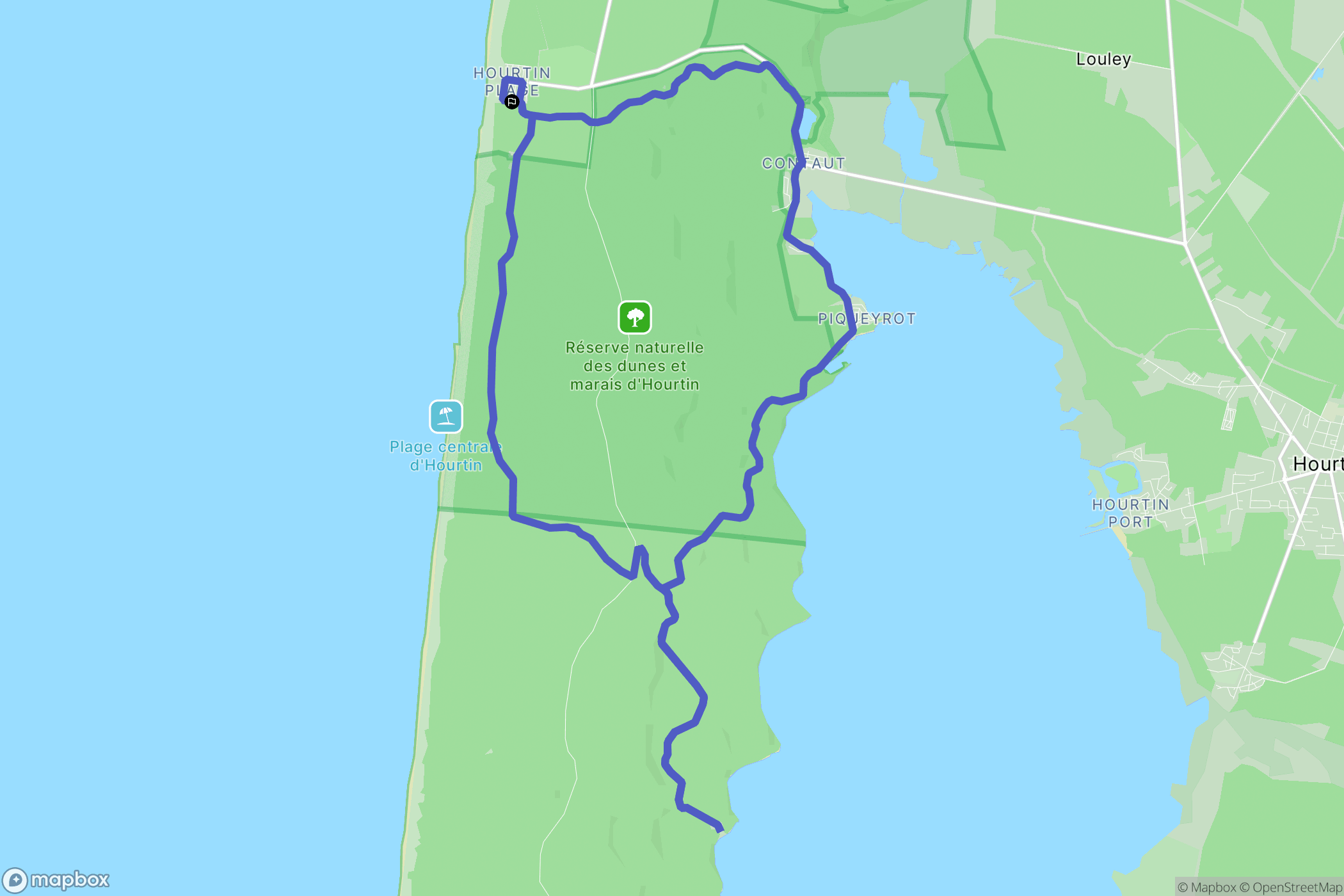 Hourtin : carte du parcours de randonnée - France