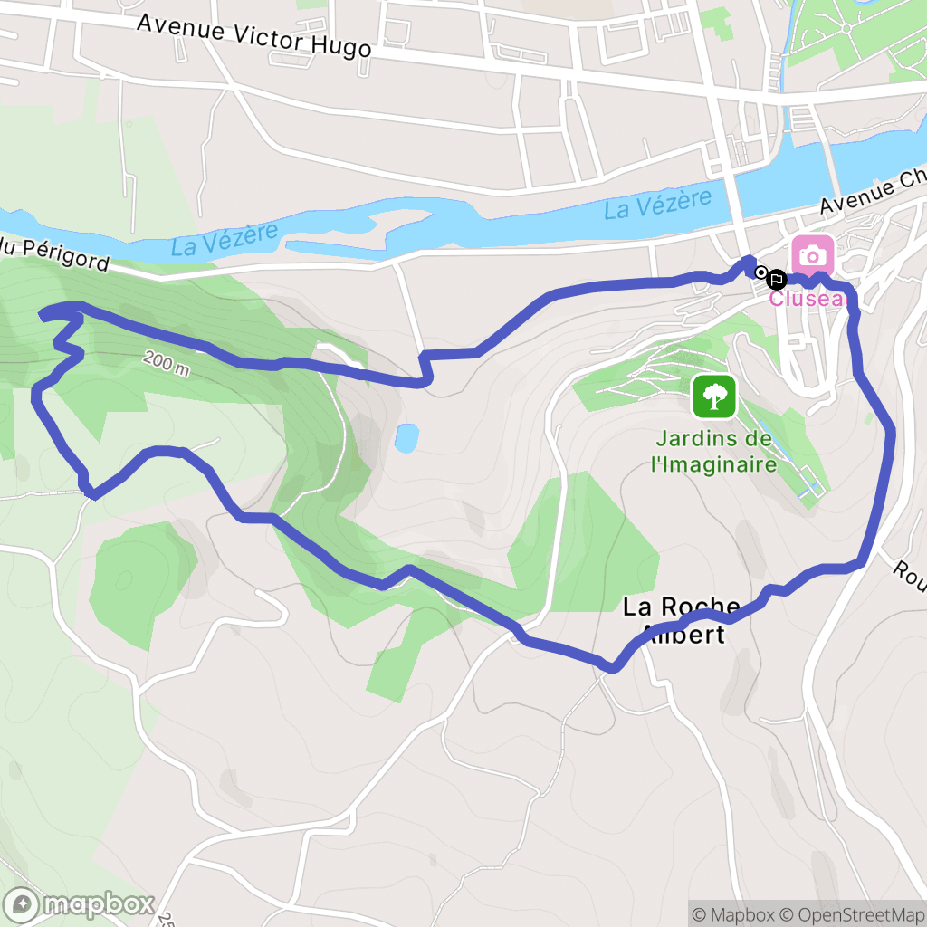 Terrasson-Lavilledieu : carte du parcours de randonnée - France