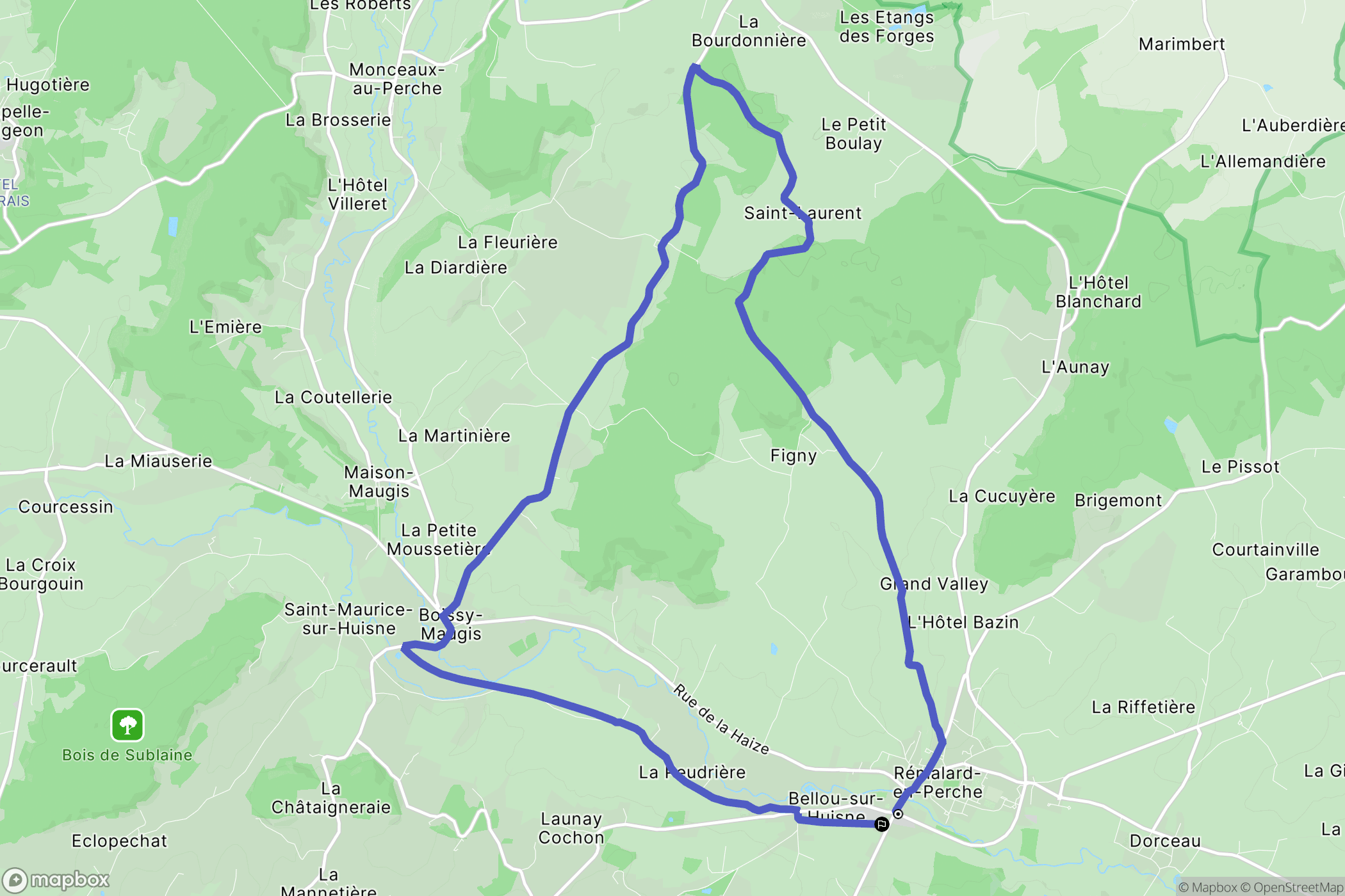 Rémalard : carte du parcours de randonnée - France