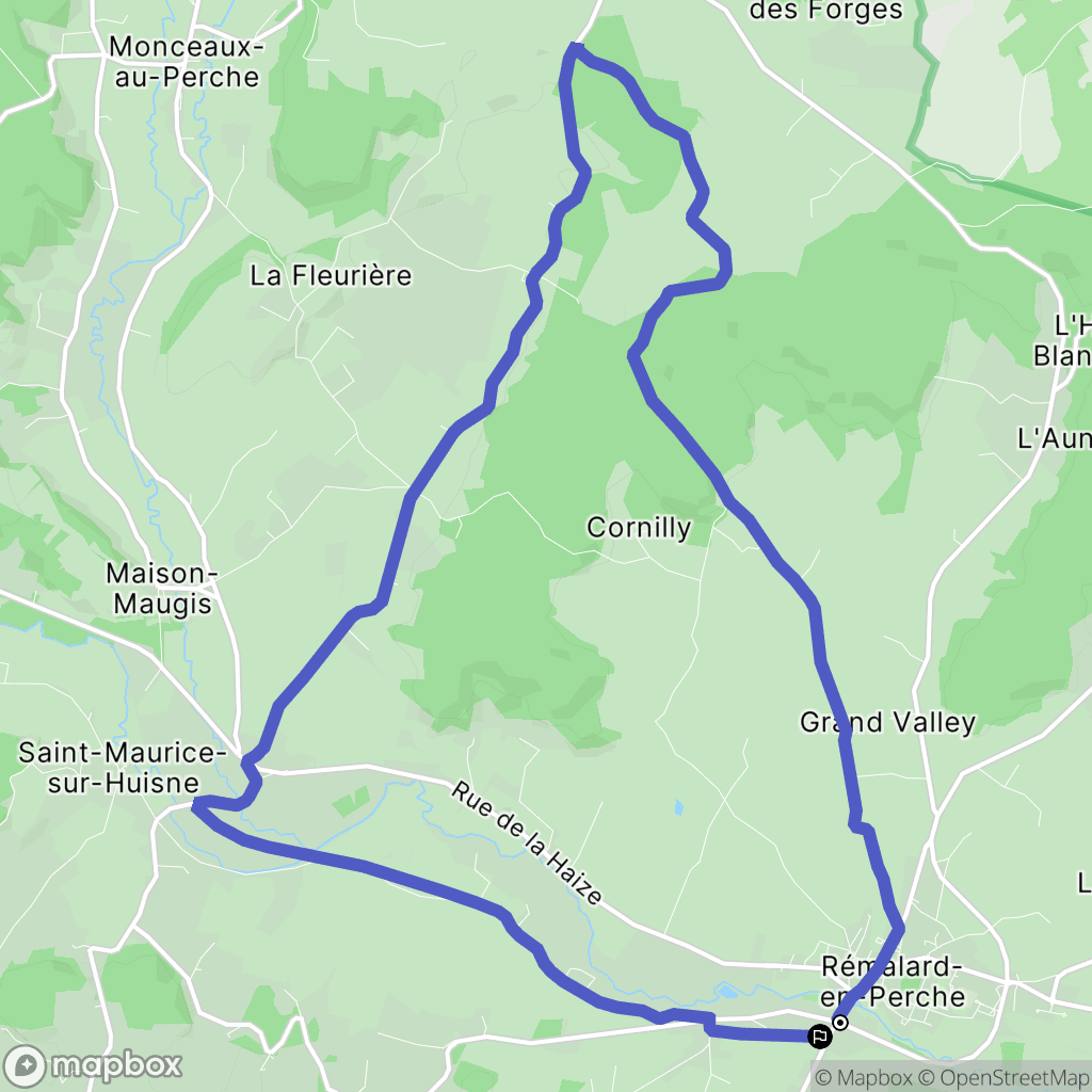 Rémalard : carte du parcours de randonnée - France