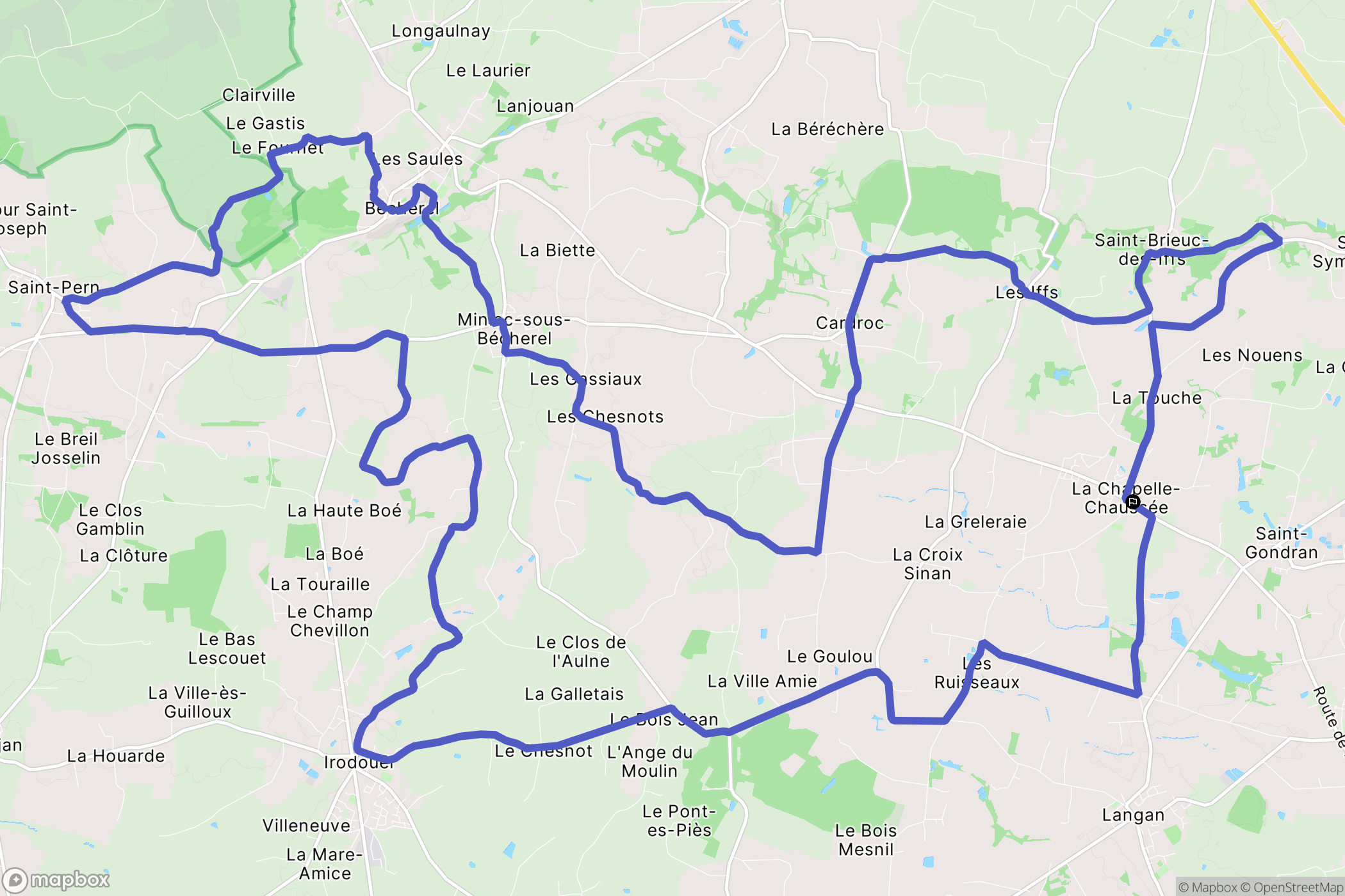 La Chapelle-Chaussée : carte du parcours de randonnée - France