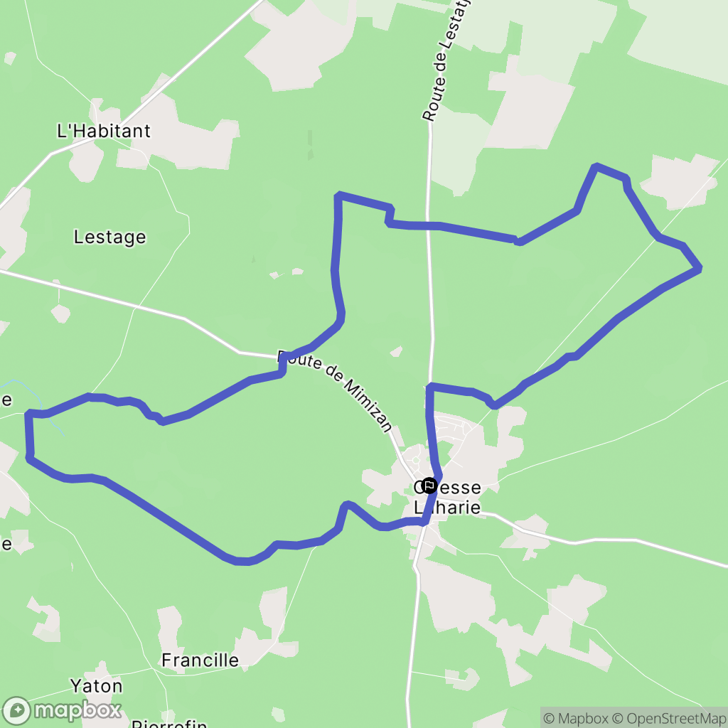 Onesse-Laharie : carte du parcours de randonnée - France