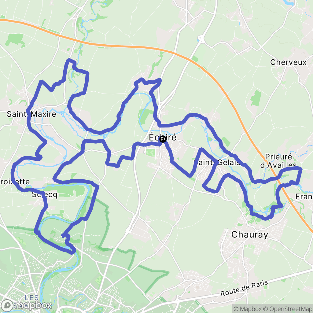 Echiré : carte du parcours de randonnée - France