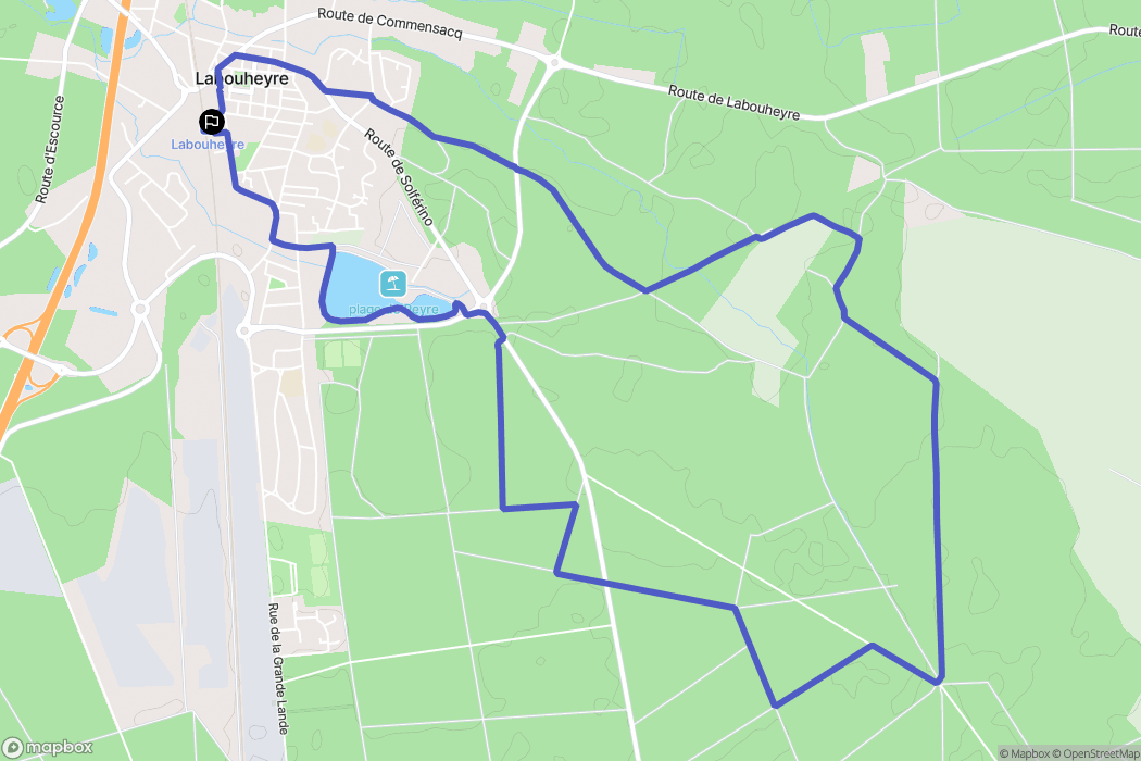 Labouheyre : carte du parcours de randonnée - France