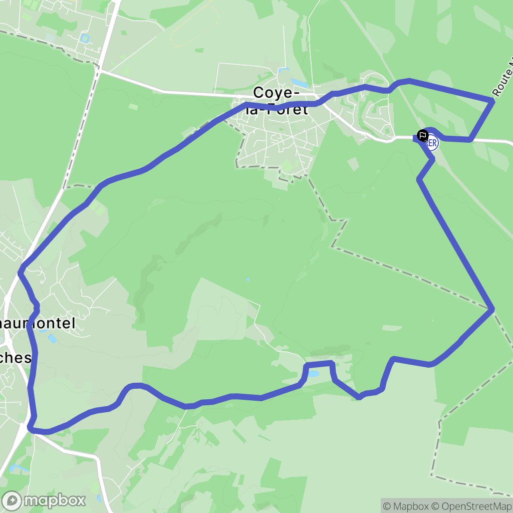 Orry-la-Ville : carte du parcours de randonnée - France