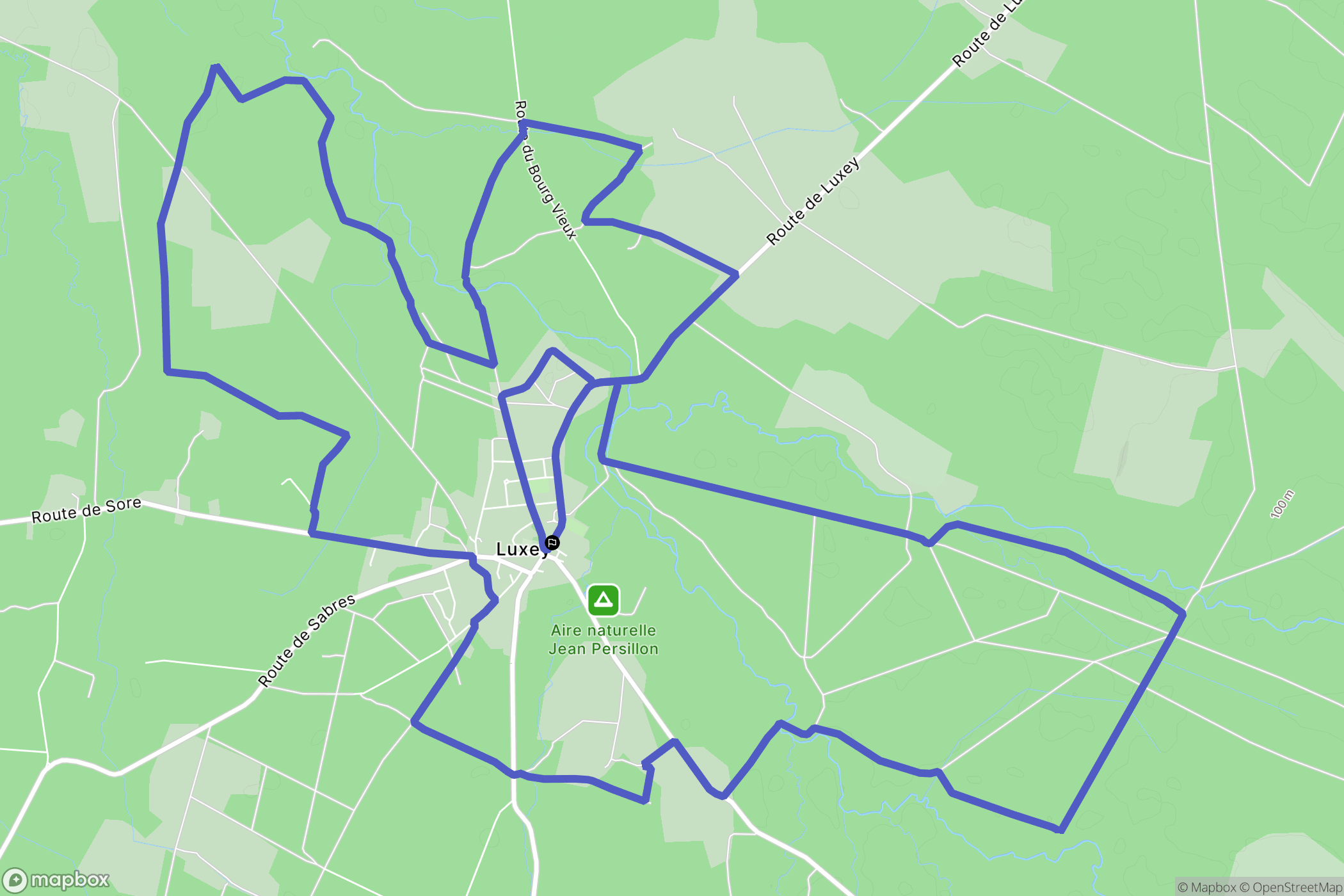 Luxey : carte du parcours de randonnée - France
