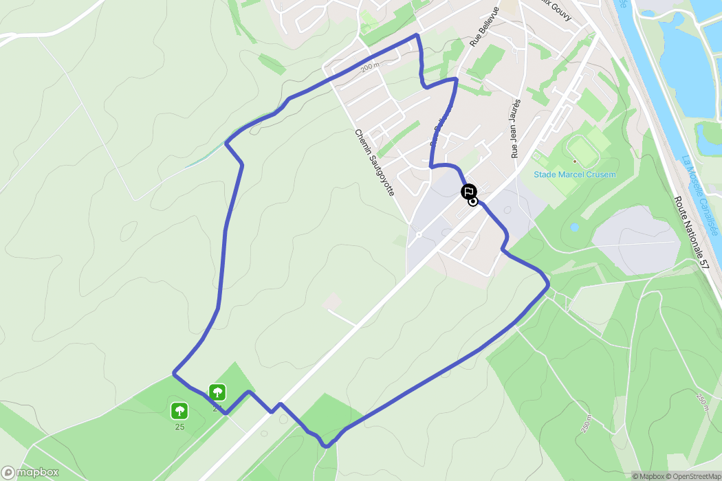 Dieulouard : carte du parcours de randonnée - France