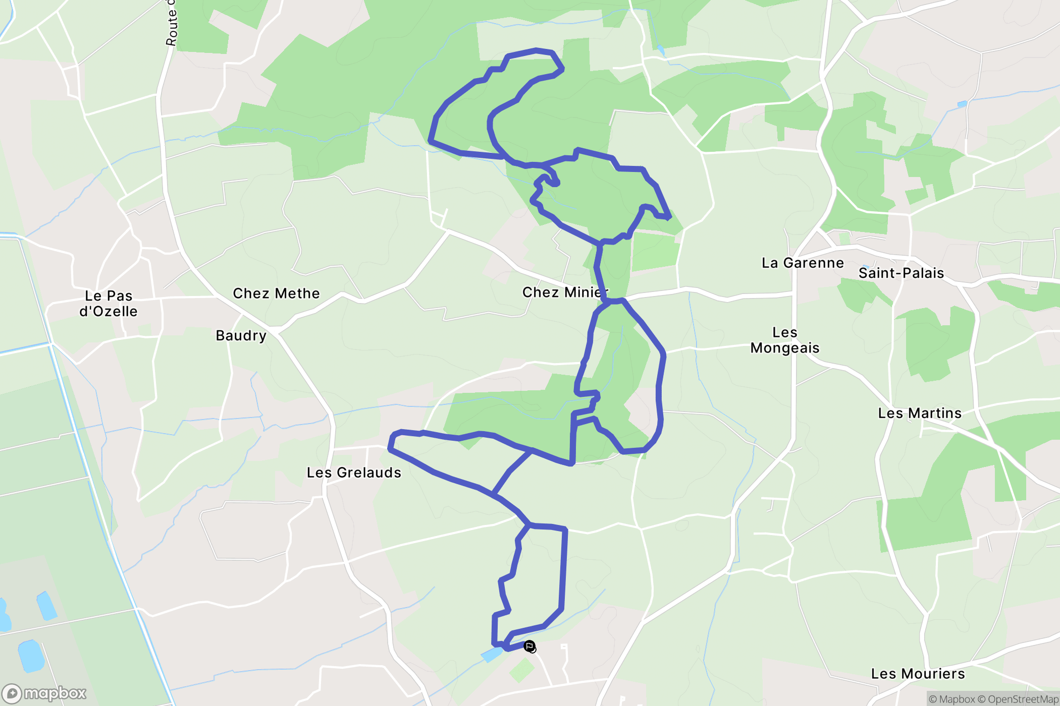 Saint-Ciers-sur-Gironde : carte du parcours de randonnée - France