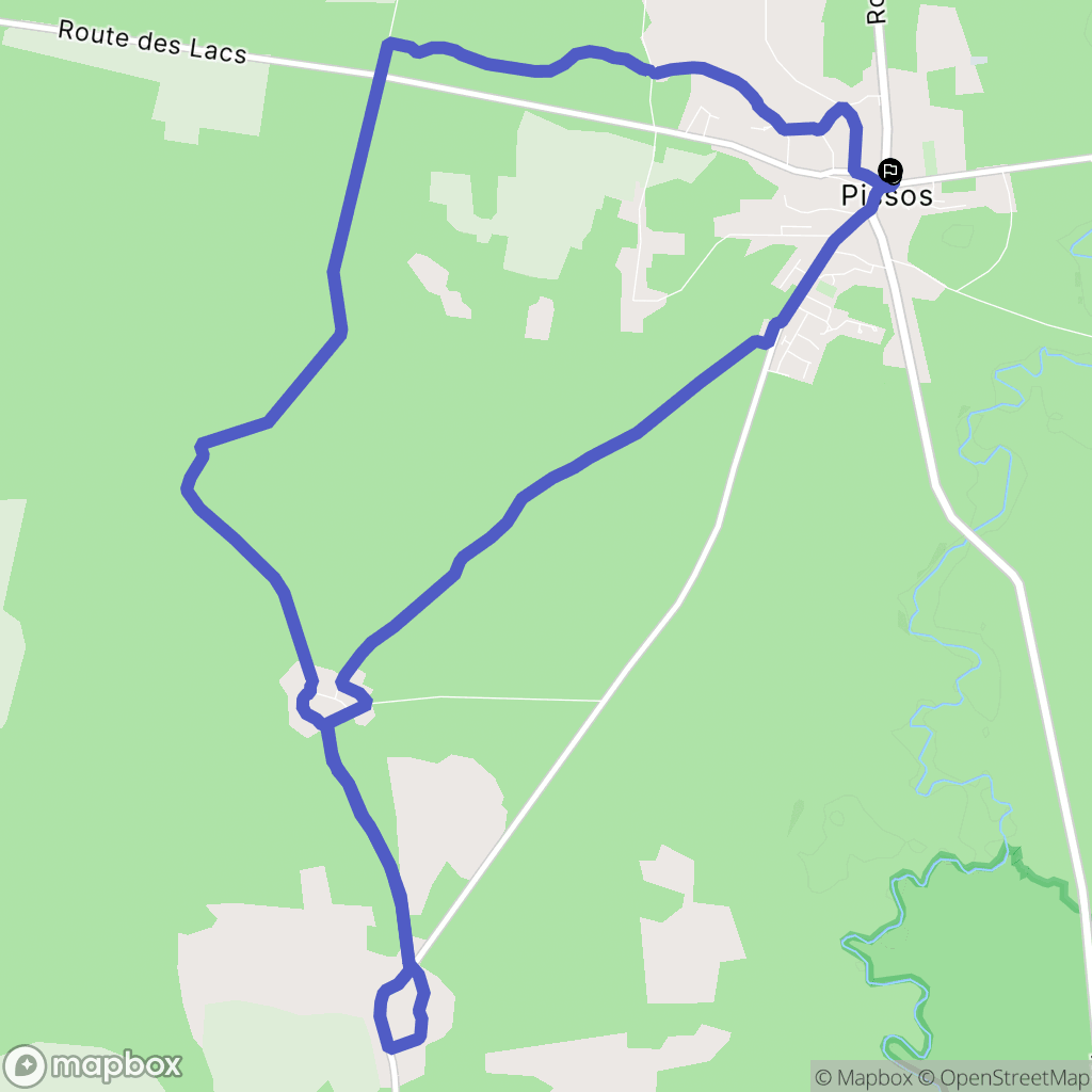 Pissos : carte du parcours de randonnée - France