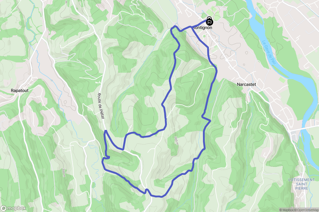 Rontignon : carte du parcours de randonnée - France
