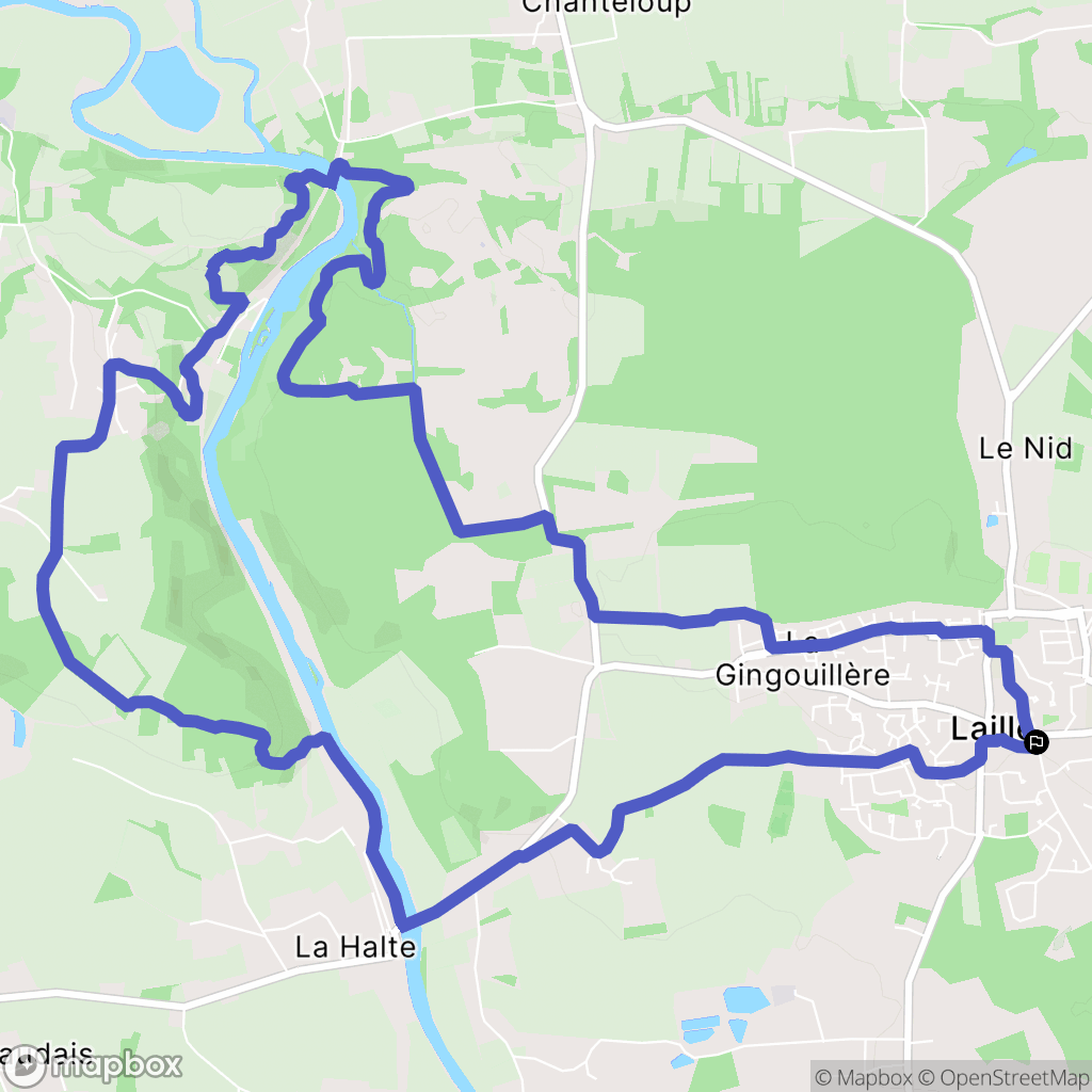 Laillé : carte du parcours de randonnée - France