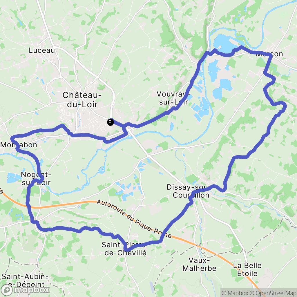 Montval-sur-Loir : carte du parcours de randonnée - France