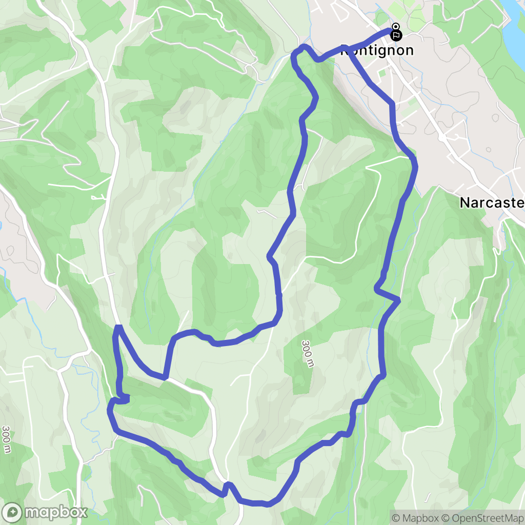 Rontignon : carte du parcours de randonnée - France
