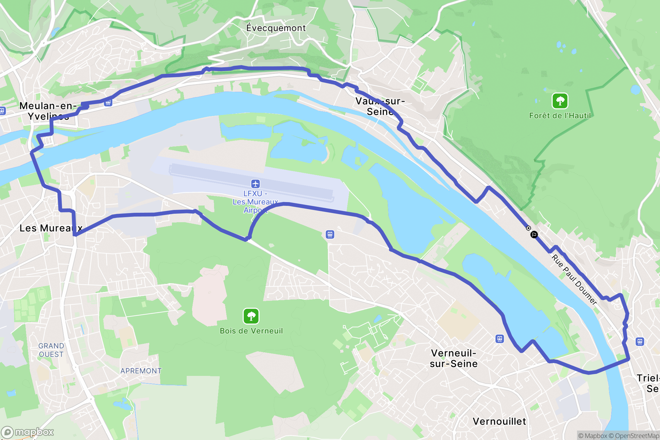 Triel-sur-Seine : carte du parcours de randonnée - France