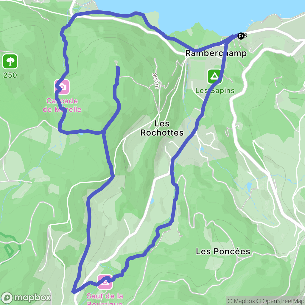 Gérardmer : carte du parcours de randonnée - France