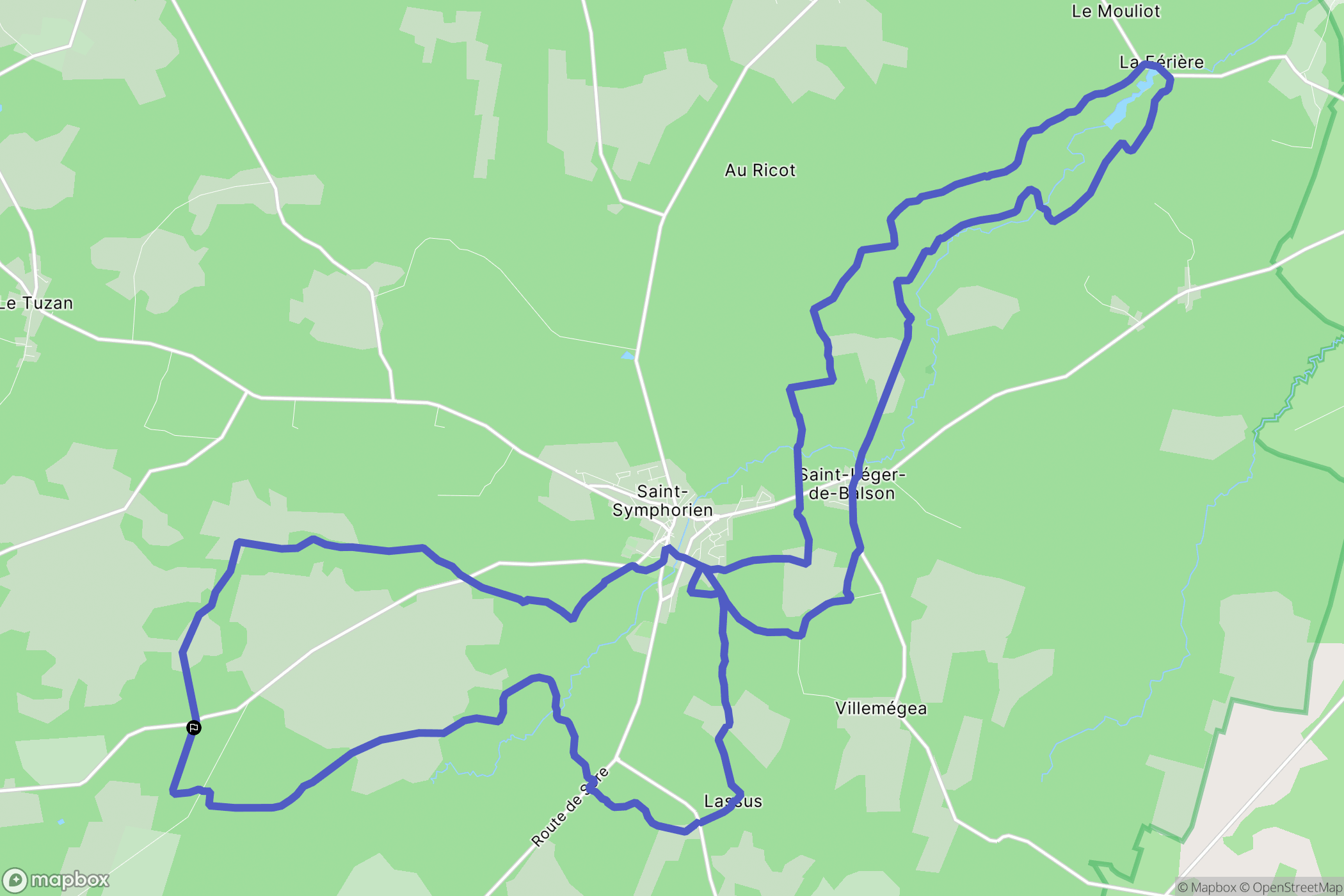 Saint-Symphorien : carte du parcours de randonnée - France