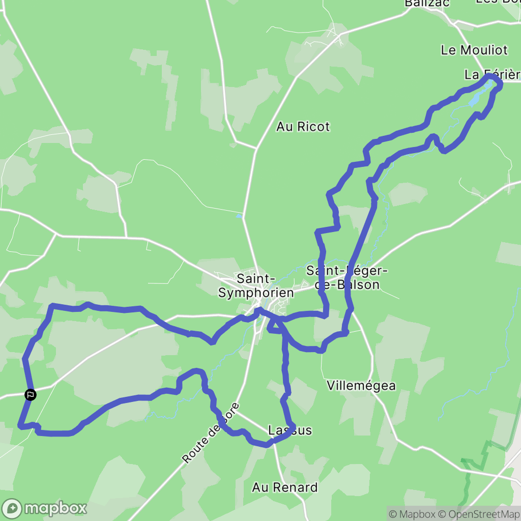 Saint-Symphorien : carte du parcours de randonnée - France