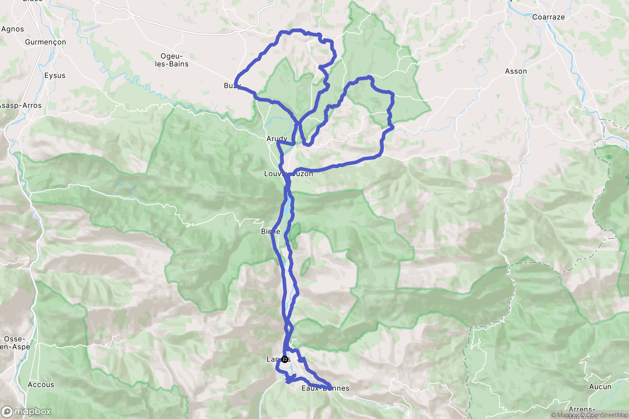 Laruns : carte du parcours de randonnée - France
