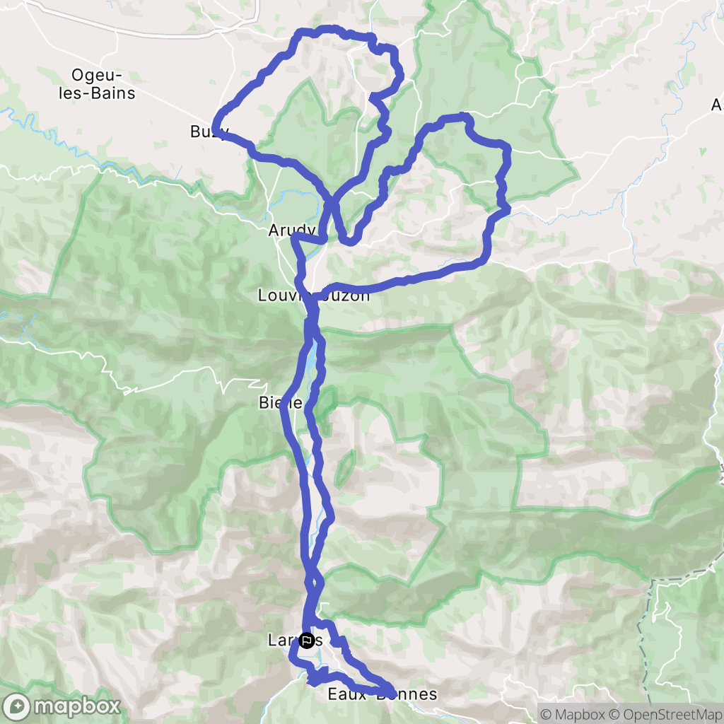 Laruns : carte du parcours de randonnée - France