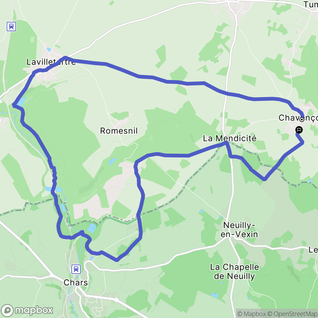 Chavençon : carte du parcours de randonnée - France