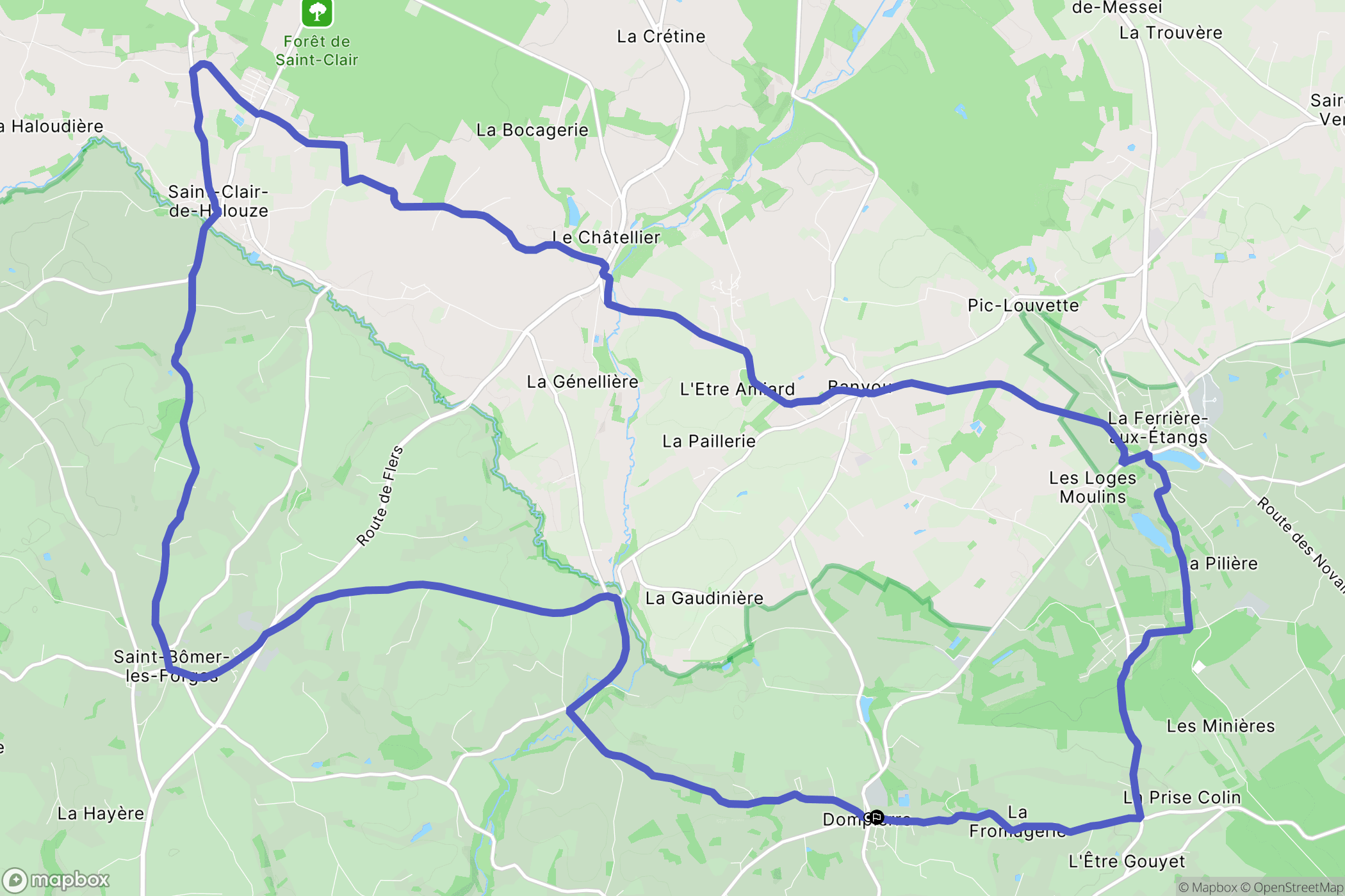 Dompierre : carte du parcours de randonnée - France