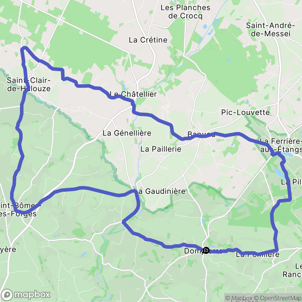 Dompierre : carte du parcours de randonnée - France