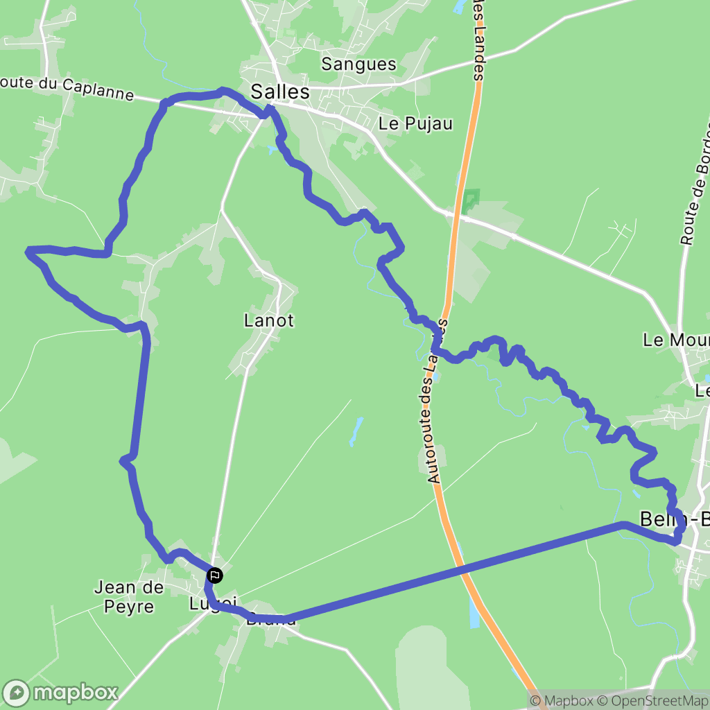 Lugos : carte du parcours de randonnée - France